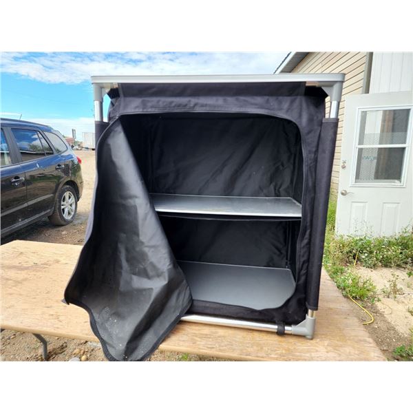 Black Polyester Portable Storage Shelving, with Carry Case