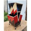 Image 3 : Decorative Black/Red Uniquely shaped Shelf H-2ft 4 1/4" W-1ft 4" D1ft