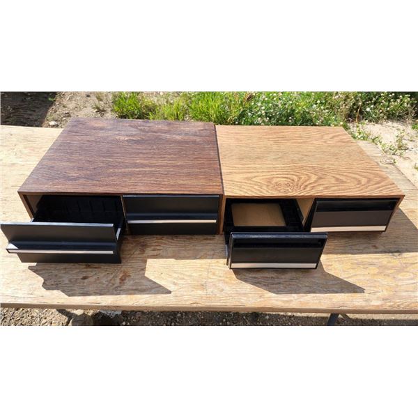 Set of 2 Vintage Drawers, One looks like its for VHS Tapes