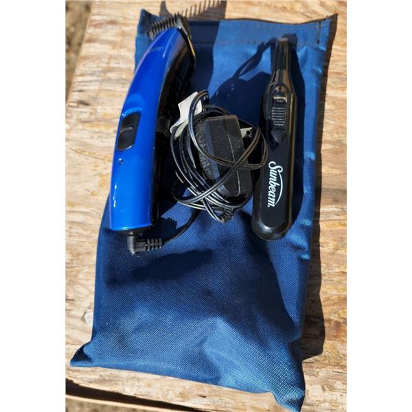 "Conair" Beard Trimmer with Accessories and bag, "Sunbeam" Battery Powered Nose Trimmer
