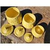 Image 3 : Set of 3, Yellow Ceramic Food Storage Jars/Containers 8", 6.5", 5"