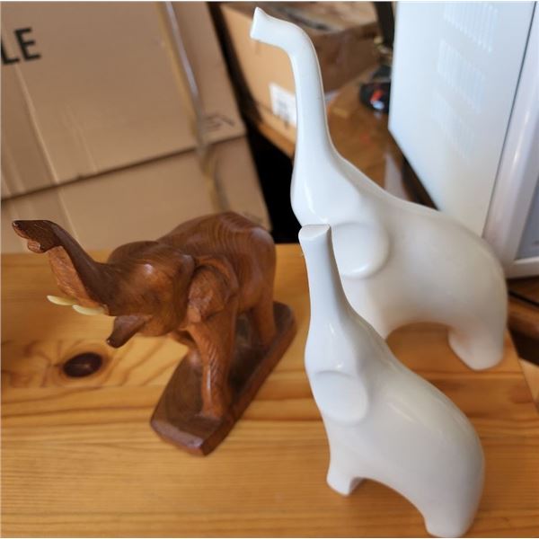 Set of 3 Elephant Figurines