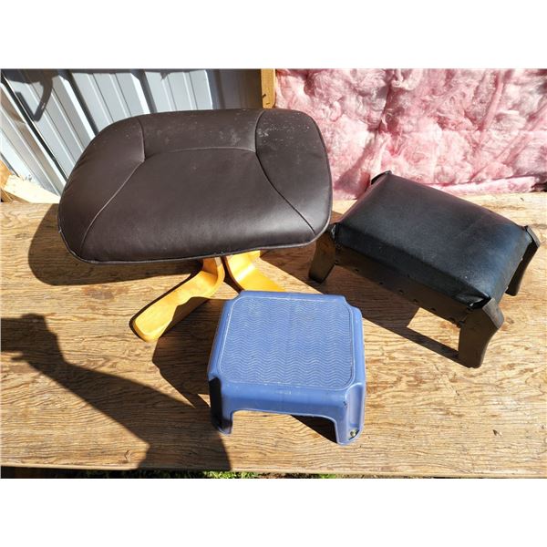 Lot of 3 Assorted Stools/Foot rests