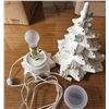 Image 2 : White Ceramic Christmas Tree Lamp, Working, Extra Bulbs