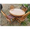 Image 1 : Solid Wood Round Glass Top Table and Chairs, with Table Leaf H-2ft 7" W-3ft 6" D-3ft 6"