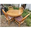 Image 2 : Solid Wood Round Glass Top Table and Chairs, with Table Leaf H-2ft 7" W-3ft 6" D-3ft 6"