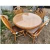 Image 3 : Solid Wood Round Glass Top Table and Chairs, with Table Leaf H-2ft 7" W-3ft 6" D-3ft 6"