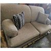 Image 1 : Light Gray/Beige Loveseat with Pillows