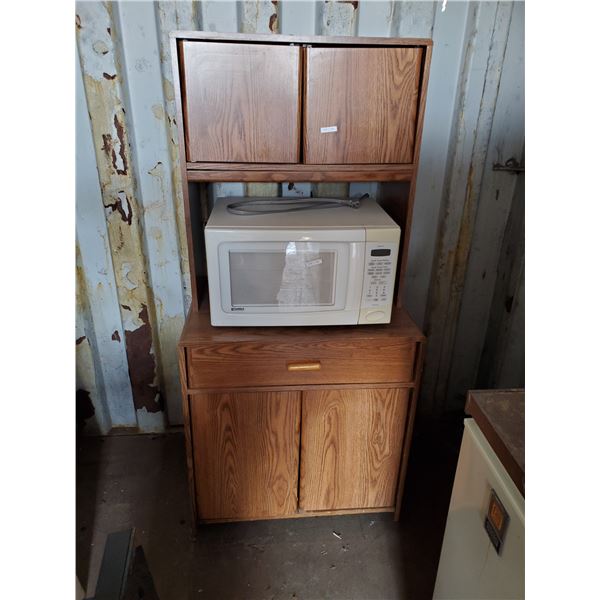 microwave & stand (both need tlc)