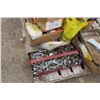 Image 3 : pallet of misc, bearings, tools , ag parts,filters, table saw.