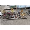 Image 1 : Large pallet of misc, bolts, fuel pump parts,hand pumps, copper tubing, compressor parts.