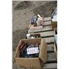 Image 4 : pallet of misc, tools,ag parts,compressor parts, tire repair kits.