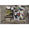 Image 1 : pallet of misc, light bulbs, ag parts, compressor parts, electrical items