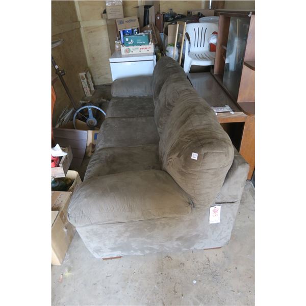 olive green 3 seat couch.