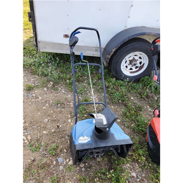 blue electric snow thrower (untested)