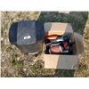 Image 1 : kitchen garbage can + large box full of utensils