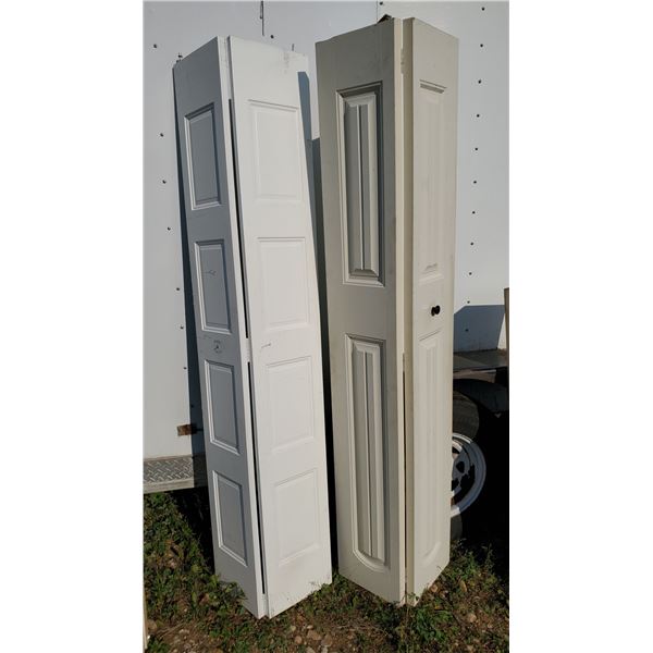 2 bi-fold doors (one metal, one wood)