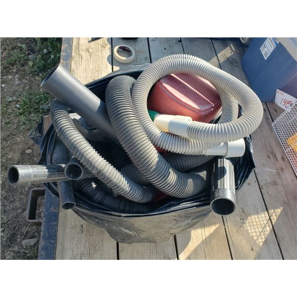large amount of shop vac hoses & pieces