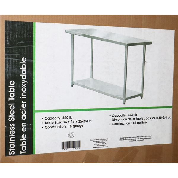 STAINLESS STEEL TABLE IN BOX