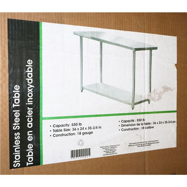 STAINLESS STEEL TABLE IN BOX