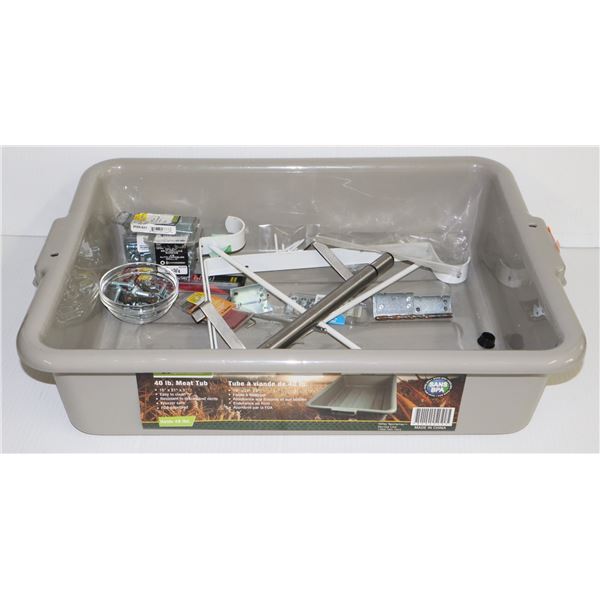 VALLEY SPORTMAN MEAT TUB WITH MISC. ITEMS