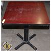 Image 1 : DARK RED TABLE /W BASE 24" X 24"