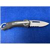 Image 1 : Buck Black and Grey Locked Blade folding pocket knife with clip and bottle opener