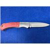 Image 1 : Broadbill Energy Stainless Steel Red Wood handle Lock Balde folding pocket knife