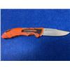 Image 1 : Buck USA Orange Camo Lock Blade folding pocket knife with clip model 286
