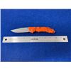 Image 2 : Buck USA Orange Camo Lock Blade folding pocket knife with clip model 286