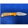 Image 1 : Buck USA Orange Lock Blade folding pocket knifed with clip model 726