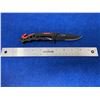 Image 2 : FD Fire Fighter Stainless Steel Black and Orange Lock Blade folding pocket knife with clip