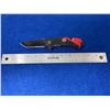 Image 2 : FD Fire Department Stainless Steel Black and Red Lock Blade folding pocket knife with clip model RR5