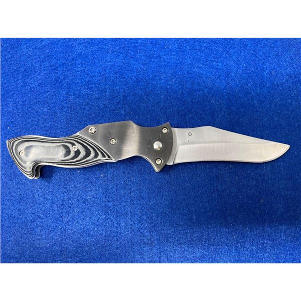 Black and Grey Swirl Design handle Lock Blade folding pocket knife