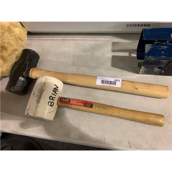 Lot of 2 Rubber Mallet and Steel Mallet
