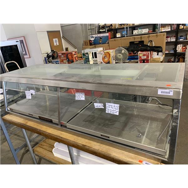 Hatco Heated Glass Display Reach in Food Cabinet with dual heat pads, sliding glass doors 6ft