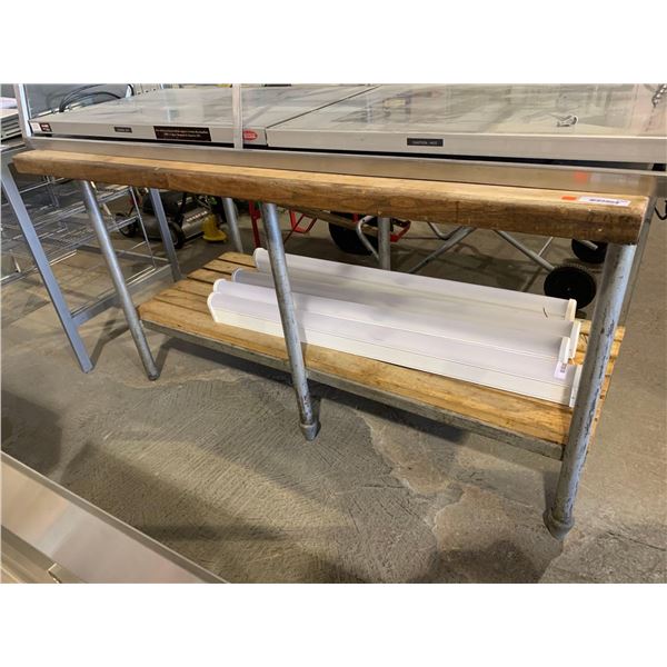 Wooden Butcher block maple Prep Table With Bottom Storage