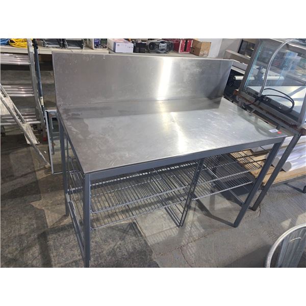 Industrial 5 ft Stainless Steel Kitchen Work Table with tall back splash