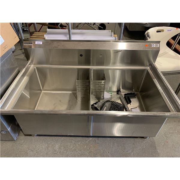 NEW Coopersteel Industrial Double Well Sink (no legs)