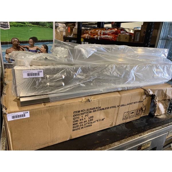 NEW Stainless Steel 34" Grill Jacket With Drawers