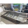 Image 1 : Stainless Steel triple well Industrial sink with wide runs. wall mounted so includes only 2 legs - a