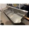Image 2 : Stainless Steel triple well Industrial sink with wide runs. wall mounted so includes only 2 legs - a