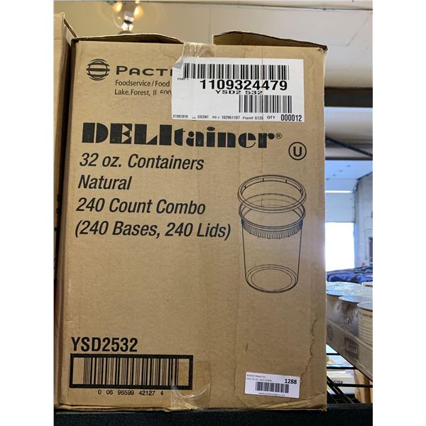 Pactiv 32oz contain ers with lids case lot of 240