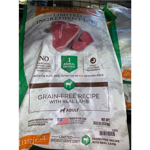 Instinct Limited Ingredient grain free with Lamb dog food 20Lbs