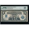 1899 $2 Mini Porthole Silver Certificate PMG 25