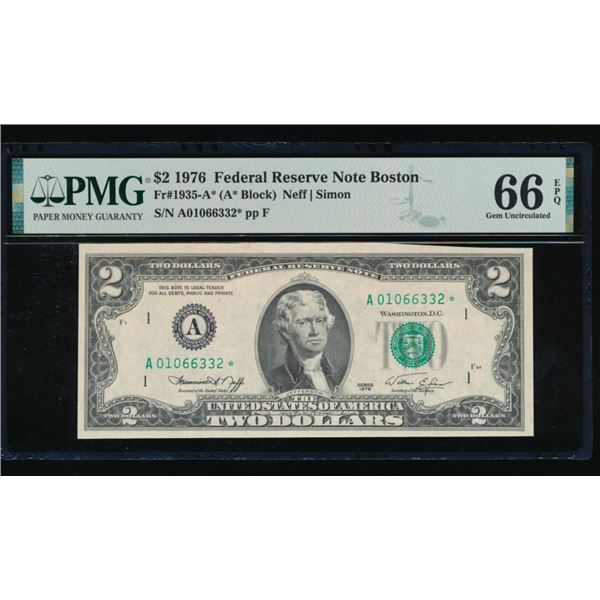 1976 $2 STAR Boston FRN PMG 66EPQ