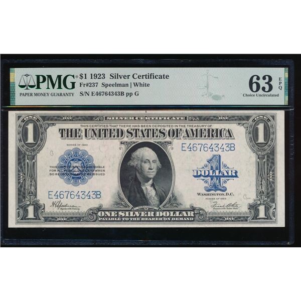 1923 $1 Silver Certificate PMG 63EPQ