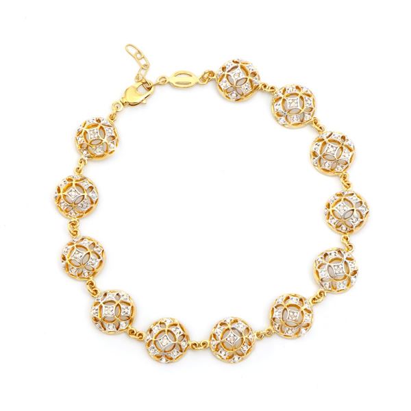 Plated 18KT Yellow Gold Diamond Bracelet