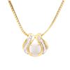 Image 1 : Plated 18KT Yellow Gold 3.00ct Opal and Diamond Pendant with Chain