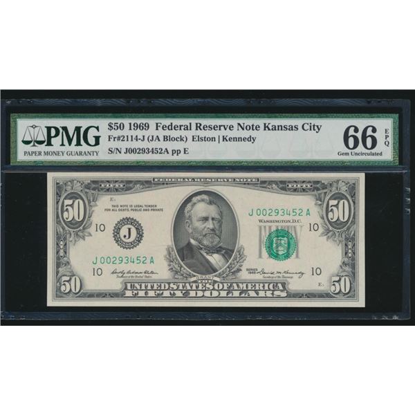 1969 $50 Kansas City FRN PMG 66EEPQ